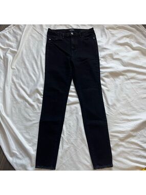 Buffalo David Bitton High Rise Skinny Jeans Black Raw Hem  29